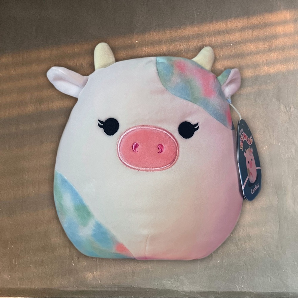 Squishmallow Candess the tie dye cow 8” kawaii plushie cottage farm